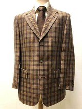 Becon Sakko Einreiher Gr.98 kariert rot beige  Dreiknopf Leinen- S013