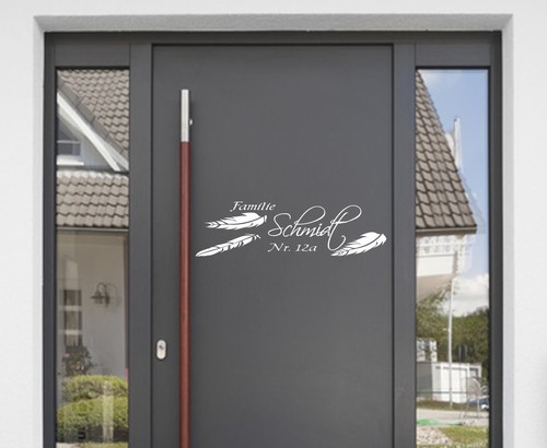Aufkleber türschild famile - aufkleber,