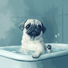 Wandtattoo Aufkleber Mops in