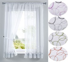 AURA Stickerei Gardinen Set 4