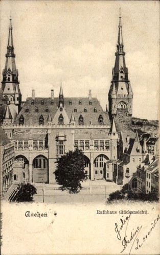 Aachen rathaus - ak,