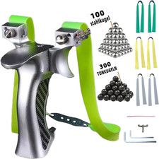 Profi Steinschleuder Jagd Schleuder Sportschleuder Zwille Laser 100 Stahlkugel