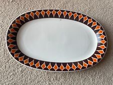 Servierplatte Servierteller oval Muster braun orange 33cmx21cm von Winterling