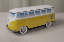 Original Retro VW Bus Bully aus Blech v. Christian Delormei m. Hologramm gelb