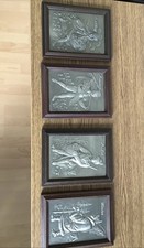 4 Zinn-Reliefbilder im