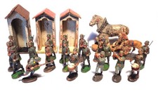 Konvolut Elastolin Masse Soldat Soldaten Musiker 6,5 cm Pferd Wachhaus 2. WK RAR