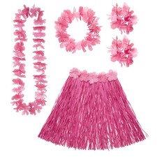 Hawaii Set rosa Hula Damen