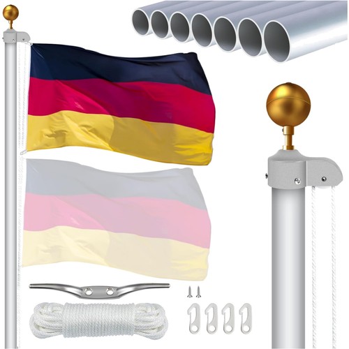 Fahnenmast aluminium stabil - aluminium, 6m