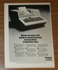 Seltene Werbung PRECISA Elektronische Rechenmaschine Tischrechner 1970
