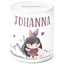 Kinder Spardose mit Namen Boho