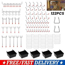 122 Stück Lochwandhaken Metall Haken für Euro Lochwand Hakensortiment Hakenset