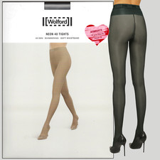 Wolford Neon 40 Tights • L • deep green ... Schimmernd, weicher Bund