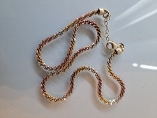 Edle  Kette ,  Halskette  ,  925 Silber vergoldet : Rotgold-Weißgold-Gelbgold