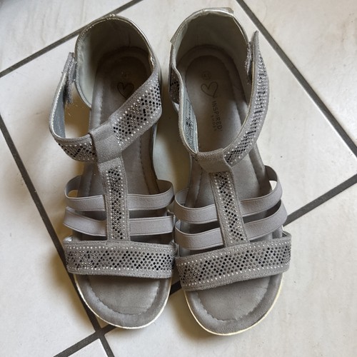 Damen sandalen grau silber - damen,