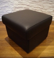 Dunkelbraun echtleder hocker - dunkelbraun,