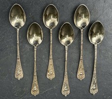 6 antike versilberte