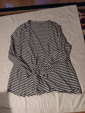 K&L Ruppert Cardigan Größe 44 schwarz-weiß gestreift vielseitig kombinierbar