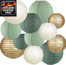 12 papierlaternen set grün