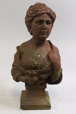 Garten Skulptur Frauenbüste Eisen Historismus Stil (GV348)