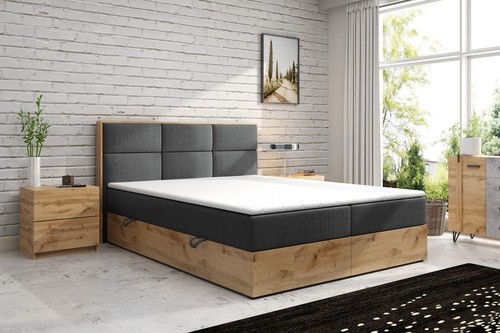 Boxspringbett lissabon eiche - boxspringbett,