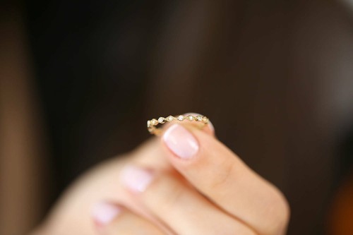 Diamant bohem goldring 18 - ,
