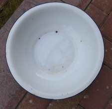 alte Emailschüssel Schüssel Email Wanne 🎇 weiß rund dicht PFLANZSCHALE GARTEN
