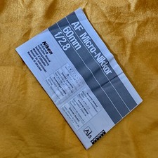 Nikon AF Mikro- Nikkor 60mm f/2.8 Ai-S Bedienungsanleitung in G-J - E - F - S I