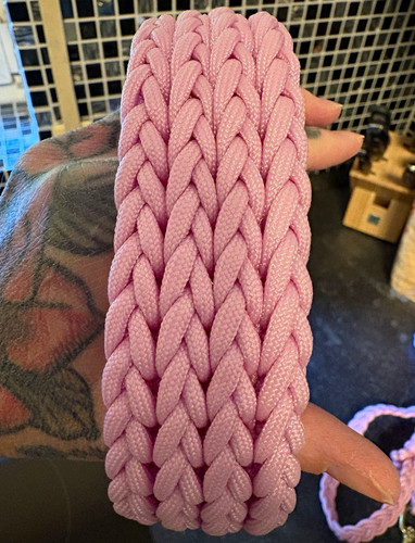 Paracord hundehalsband rosa - hundehalsband,