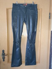 Fishbone - Kunstleder - Damen - Bikerhose - Gr. M - Schwarz