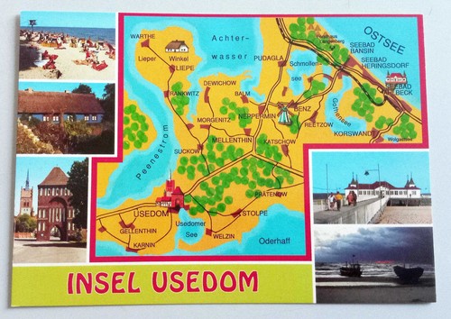 Postkarte insel usedom - postkarte, farb