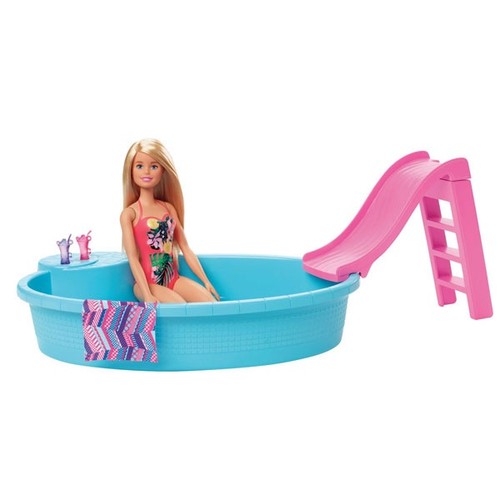 Mattel barbie pool und puppe - pool,
