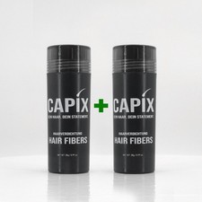 2x CapiX 28 g Haarfasern Haarverdichter Streuhaar Schütthaar Schwarz