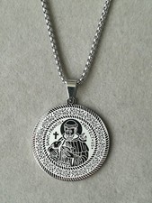 Heiliger Franziskus Anhänger Mit Halskette Silber Franz von Assisi Sankt St.