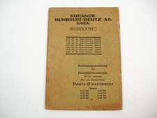Deutz A1M A2M F1M F2M 313 315 317 Dieselmotor Bedienungsanleitung Ersatzteillist