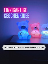 Nachtlicht Teddy Personalisiert mit Namen Kinderzimmer Deko Farbwechsel Taufe
