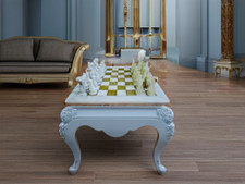 Handgefertigtes Schachbrett-Set aus grünem Onyx und weißem Marmor 30 cm