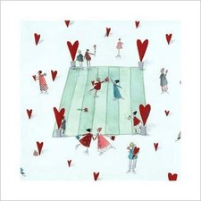 *SILKE LEFFLER*Poster*Bild*Ice skating & friends*Eislaufen&Freunden*30x30cm*