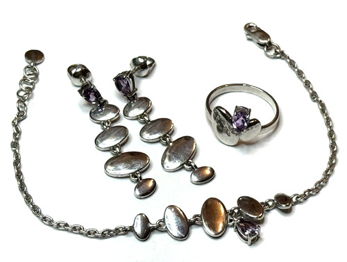 Set amethyst armband ohrringe - set,