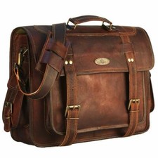 Retro Herren Leder Laptop Tasche - Handmade Echtleder Messenger Aktentasche