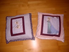 2x Kissen Anna&Elsa Olaf Frozen ca 50x50 cm selbstgenäht