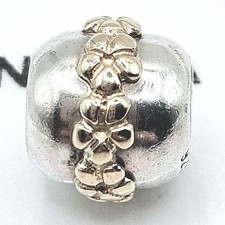 Pandora Charm Bicolor "Saturn Flower "790179 Gold Silber Original Blüten Blumen 