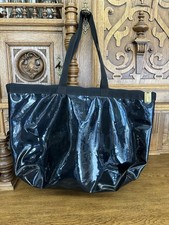 Moschino Shopper Bag schwarz Lack Redwall Italy Vintage Schultertasche