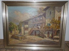 Original Ölbild Bergdorf