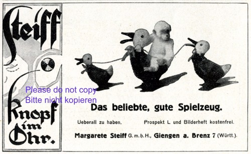 Steiff affe ente reklame - affe, &