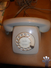 📞 Vintage Wählscheibentelefon 60er Retro Telefon Beige 🔌 Kult Deko Klassiker