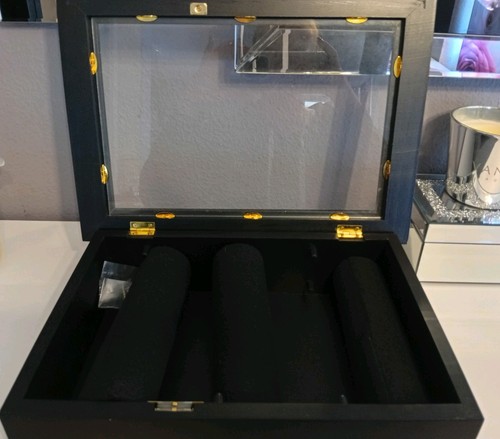 Uhrenvitrine holz schwarz - ,