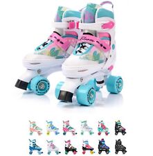 Retro Rollschuhe Roller Skate Kinder Inline Skates Quad ABEC7 Einstellbare LED