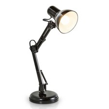 LED Tischlampe Retro Schreibtisch Lampe E14 Drehbar & Schwenkbar Metall Schwarz