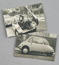 2 Auto Foto Heinkel Kabinenroller Oldtimer Vintage Photo 50´s Bubble Car (51)