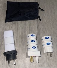 9-teilig Reiseadapter Steckdose MEGA Reisestecker Set Universal DE UK USA usw.